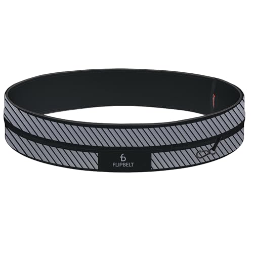 FlipBelt Reflective Running Belt Reflective Black, Extra Large - Image 1