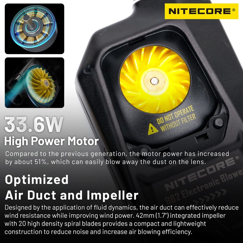 NITECORE BB2 Electronic Photography Air Blower Camera Cleaning Kit with NITECORE Tag - Image 3