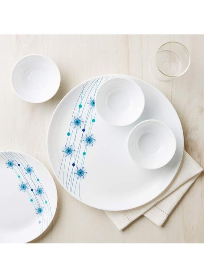 بريتيش شيف طقم عشاء أوبال أواني 21 قطعة - آمن للاستخدام في الميكروويف وغسالة الأطباق - طقم أواني طعام بلوبيل مع 6 قطع طبق كامل/6 قطع طبق جانبي/6 قطع وعاء خضروات/2 قطعة طبق تقديم/1 قطعة طبق أرز - أبيض - Image 4