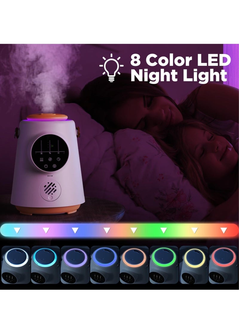 Captaintech Humidifiers for Bedroom, 2.5L Ultrasonic Cool Mist Humidifiers for Baby Home Office Nursery & Plants, Top Fill Air Humidifier, Super Silent Sleep Mode，Auto Shut-Off (Smart Humidity Setting) - Image 5