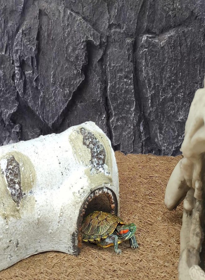 هامليدي خلفية صخرية ثلاثية الأبعاد لحوض الزواحف، مقاس 17×11.8 بوصة، مناسبة لأحواض الزواحف، وأحواض التنانين الملتحية، وأحواض السحالي، والوزغات، والإغوانا، والثعابين، والعناكب. - Image 4