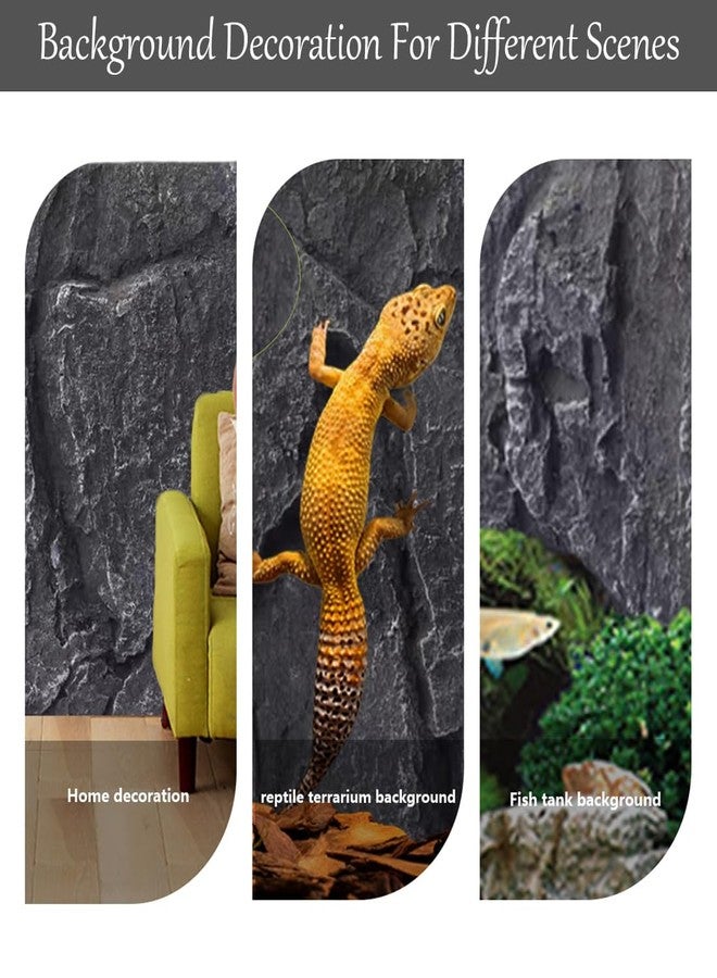 هامليدي خلفية صخرية ثلاثية الأبعاد لحوض الزواحف، مقاس 17×11.8 بوصة، مناسبة لأحواض الزواحف، وأحواض التنانين الملتحية، وأحواض السحالي، والوزغات، والإغوانا، والثعابين، والعناكب. - Image 2