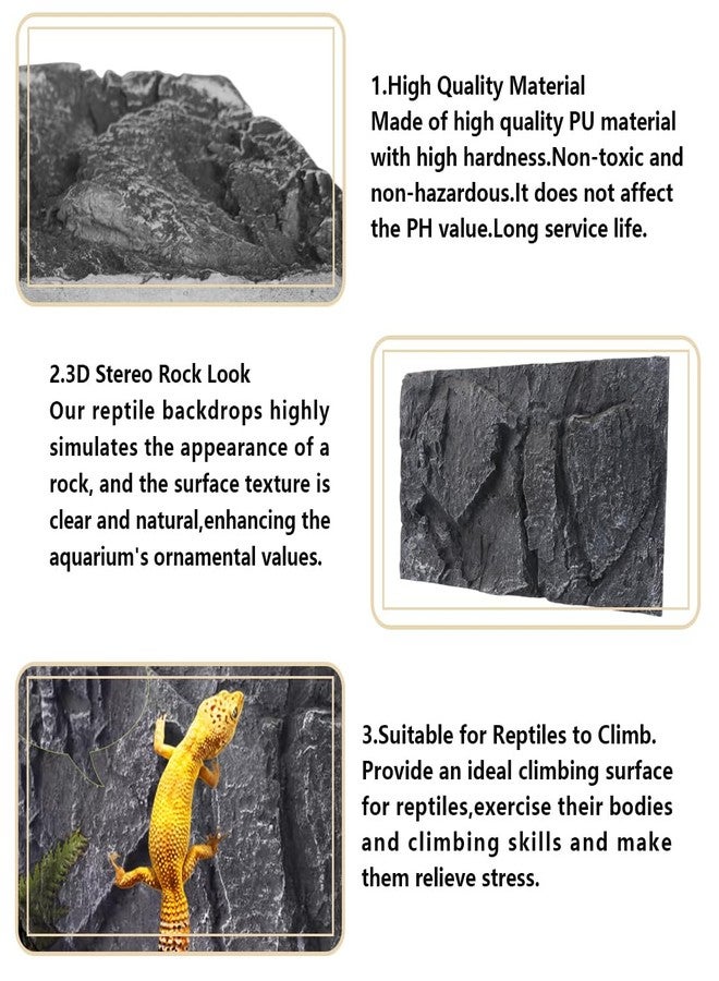 هامليدي خلفية صخرية ثلاثية الأبعاد لحوض الزواحف، مقاس 17×11.8 بوصة، مناسبة لأحواض الزواحف، وأحواض التنانين الملتحية، وأحواض السحالي، والوزغات، والإغوانا، والثعابين، والعناكب. - Image 3