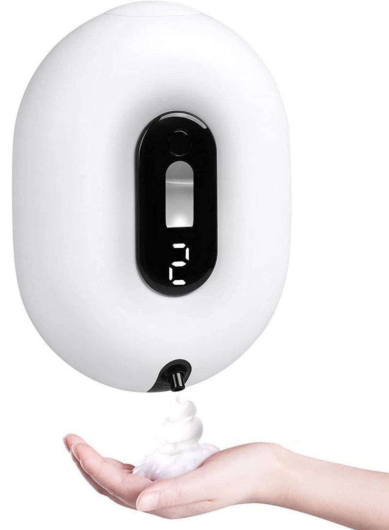 SYOSI Automatic Foaming Soap Dispenser Wall-Mounted Rechargeable Touchless Sensor Soap Dispenser 2 Levels of Adjustable Foam Amount for Kitchen Bathroom Hotel 280ml 9.5oz White - Image 1