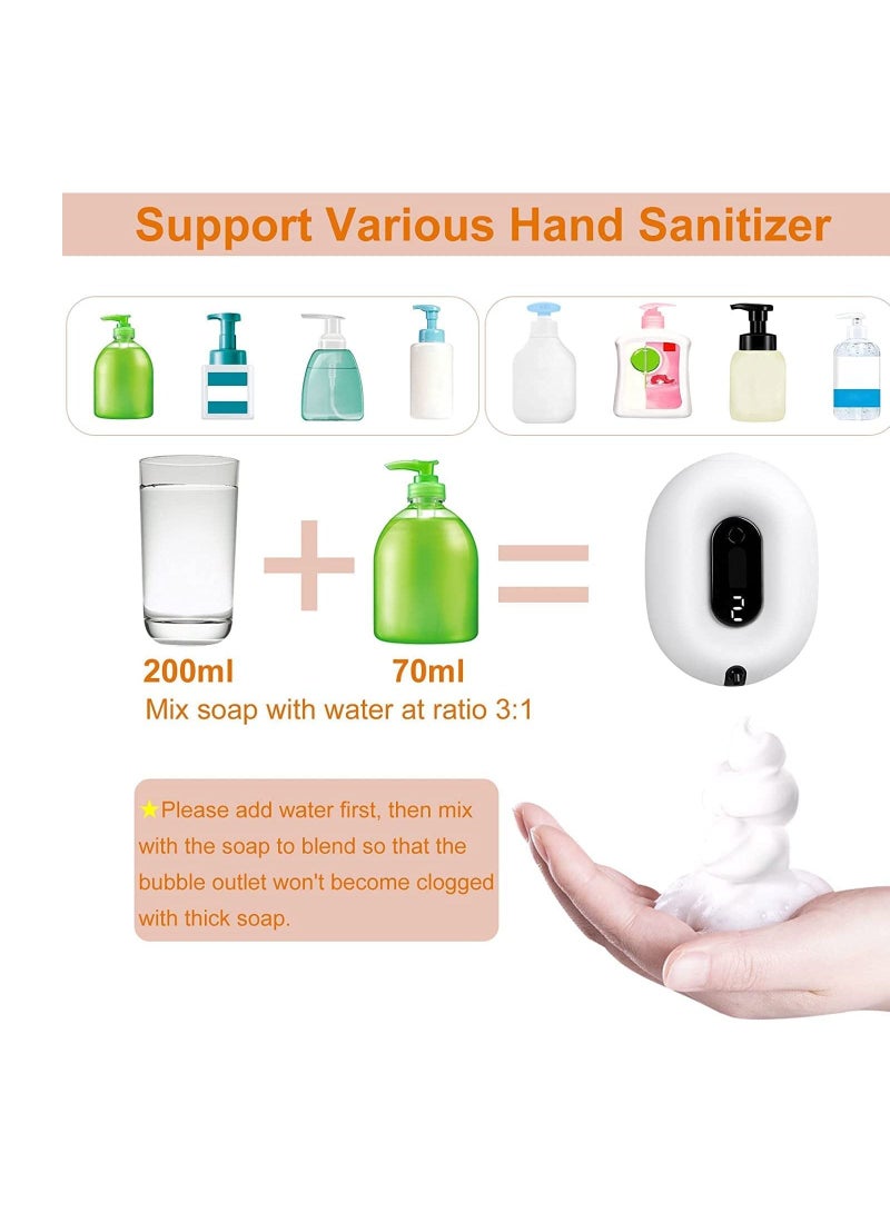 SYOSI Automatic Foaming Soap Dispenser Wall-Mounted Rechargeable Touchless Sensor Soap Dispenser 2 Levels of Adjustable Foam Amount for Kitchen Bathroom Hotel 280ml 9.5oz White - Image 3