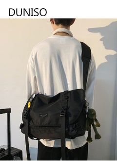 DUNISO Crossbody Bag for Men and Women Water Resistant Laptop Bag Casual Satchel Bags for Men Large School Computer Bag Travel Office Work Briefcase Fashion Messenger Shoulder Handbag, Black  - Image 1