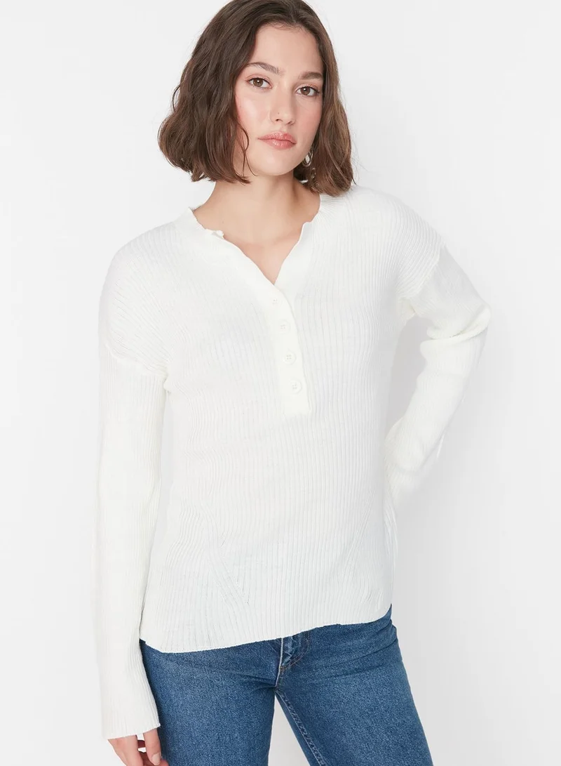 trendyol Button Detailed Knitted Sweater