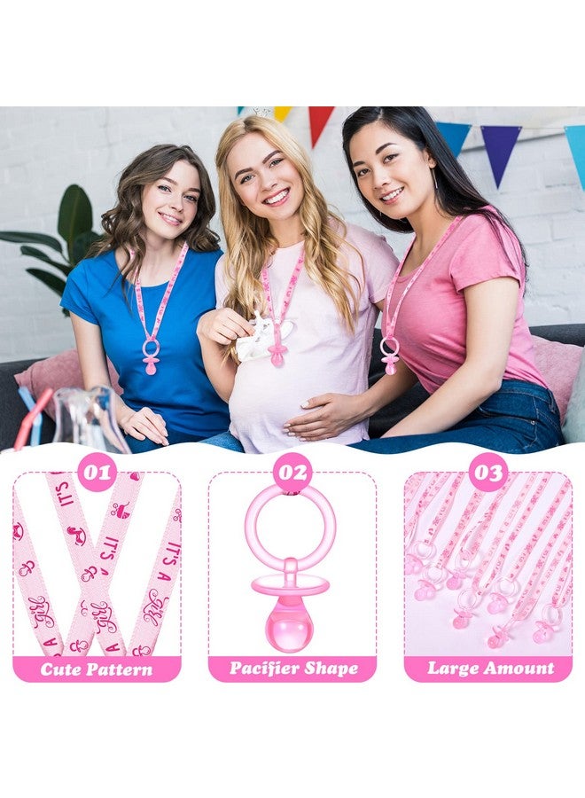 كوم قلادة لهايات لحفلات استقبال المولود الجديد من كومي، مكونة من 36 قطعة، مصنوعة من الأكريليك، هدايا حفلات الأطفال، قلادة لهايات ساحرة، لتزيين حفلات استقبال المولود الجديد، مبعثرة على الطاولة (وردي) - Image 1