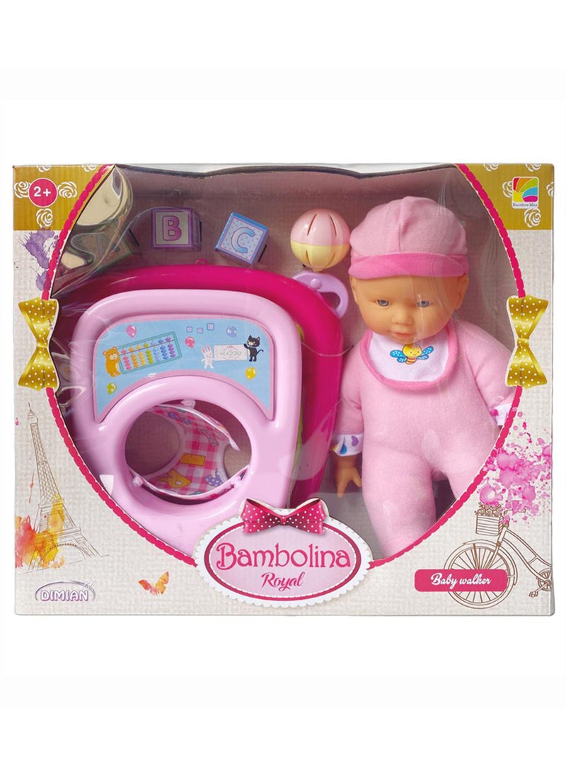 Bambolina - Bambolina Royal 30CM Baby doll with baby walker and accessories! - Image 1