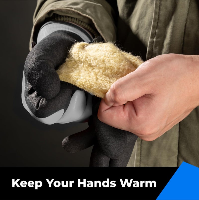 toolant 100% Waterproof Gloves for Men and Women, Winter Work Gloves for Cold Weather, Touchsreen, Thermal Gloves for Freezer Work, Fishing and Gardening, With Grip, Grey, X-Large - Image 3