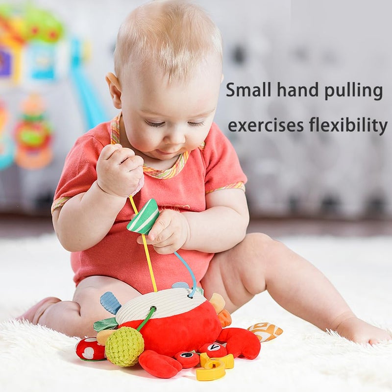 CORSTAE Car Seat Toys for Babies 0â€“12 Months â€“ Hanging Baby Activity Toy for Car Seat, Stroller, Crib & Gym â€“ Infant Plush Rattle with Mirror, Crinkle, Clip-On for Boys & Girls - Image 2
