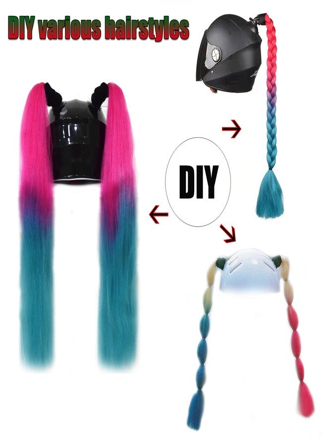 GYMARK 2 Psc Helmet Pigtail Motorcycle Helmet Ponytail Bicycle Helmet Braids Hair Tails for Any Helmets Decorations Cup Reusable (C) - Image 4