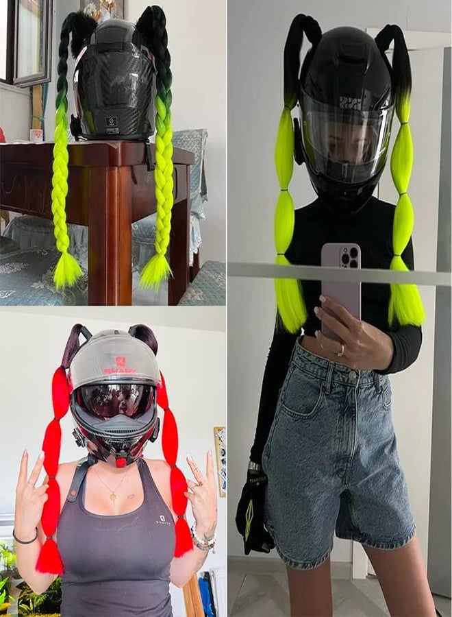 GYMARK 2 Psc Helmet Pigtail Motorcycle Helmet Ponytail Bicycle Helmet Braids Hair Tails for Any Helmets Decorations Cup Reusable (C) - Image 3