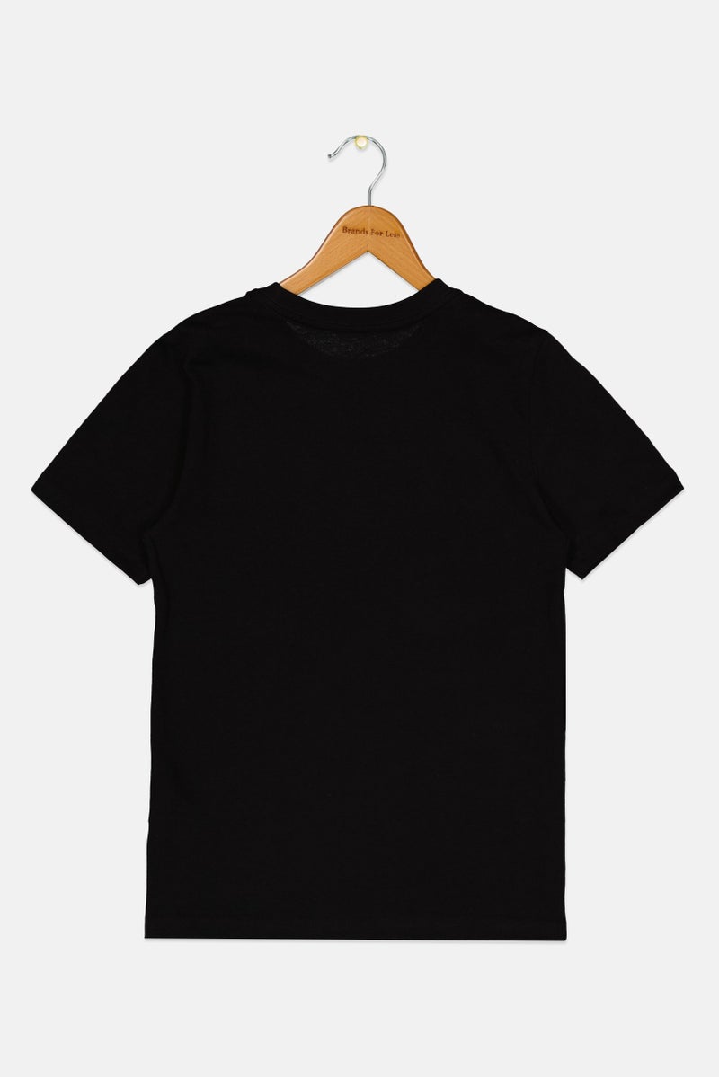 PUMA ملابس رياضية للأطفال الأولاد قميص قصير الأكمام مناسب في الهواء الطلق، أسود - Image 3