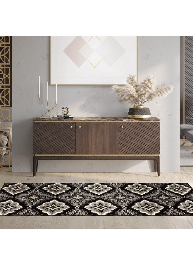 Superior Area Rugs For Bedroom Farmhouse Kitchen Entryway Laundry Room ; Living Room Decor ; Crawford Collection 2' 7"' X 8' Black  - Image 1