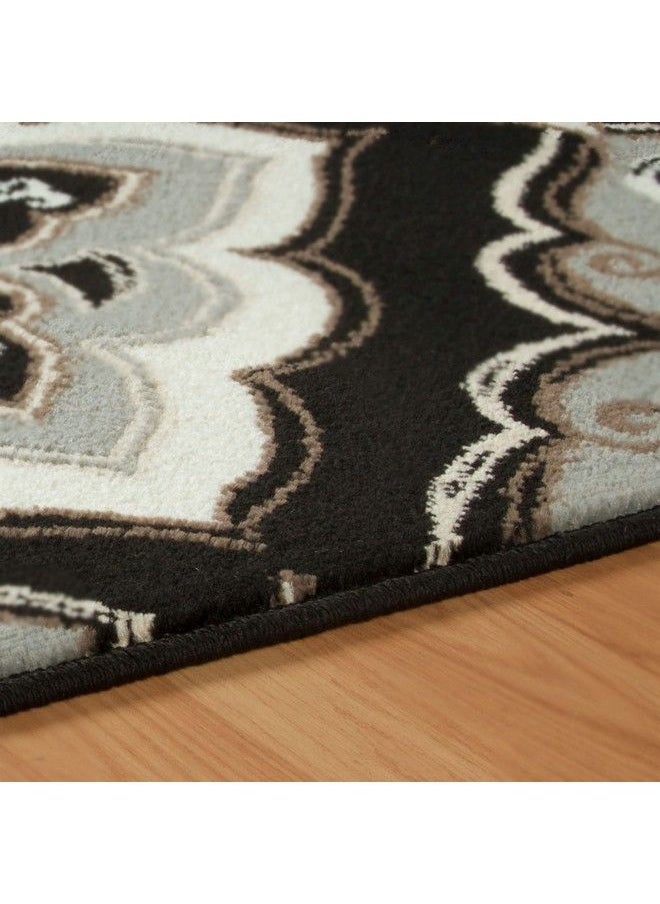 Superior Area Rugs For Bedroom Farmhouse Kitchen Entryway Laundry Room ; Living Room Decor ; Crawford Collection 2' 7"' X 8' Black  - Image 5