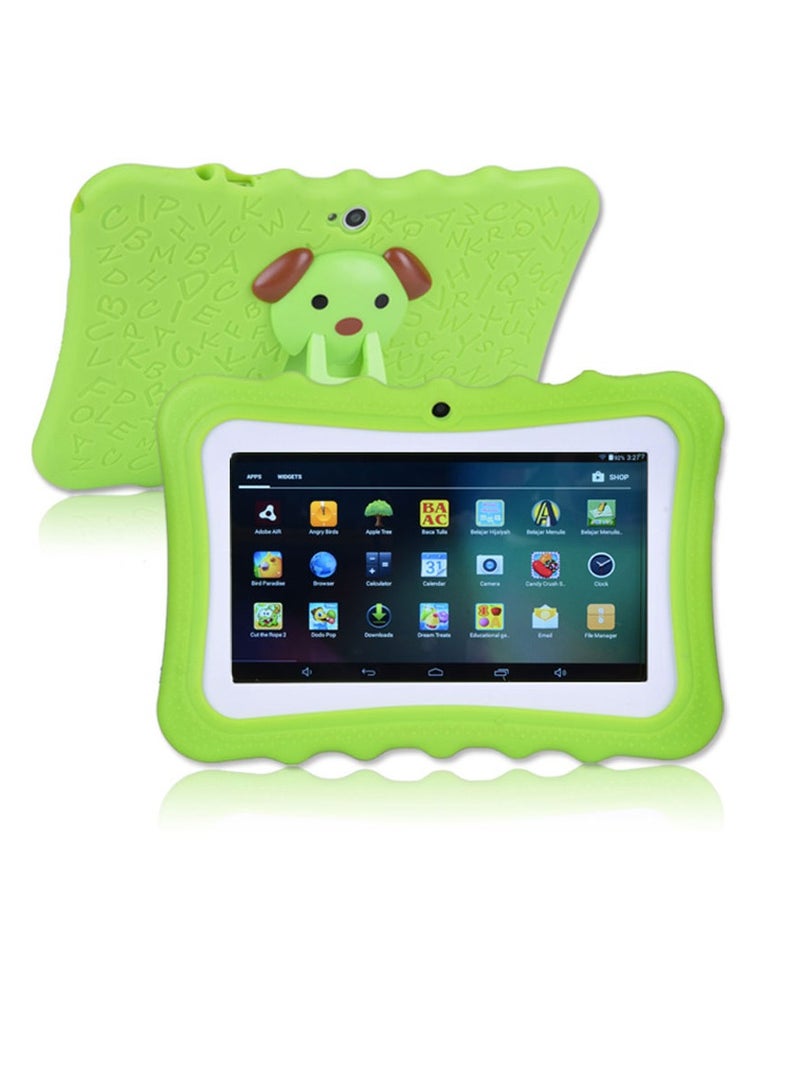 AROAQ Q7 Kids Tablet PC, 7 Inch Large Display Dual Cameras Toddler Pad, 2GB RAM 16GB ROM Wifi Bluetooth Kids Touch Pad, Octa Core Processor Portable Tablet Computer, (1pc, Green) - Image 1