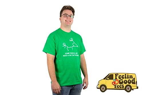 Feelin Good Tees Some People Just Need A Pat On The Back Graphics Stick Art Tees for Men | Funny Novelty Super Soft Ringspun T-Shirts | Printed in USA Novelty Casual Tees S Black - Image 3