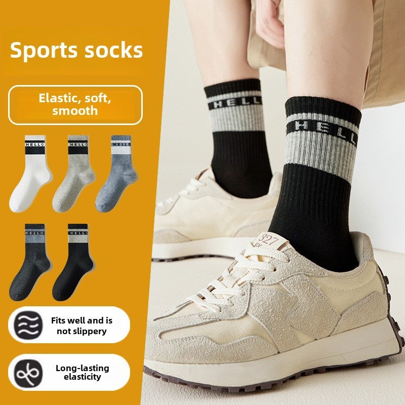 Generic Mens Mid-Calf Sports Socks Winter Cotton Odor-Resistant 072 skateboard socks