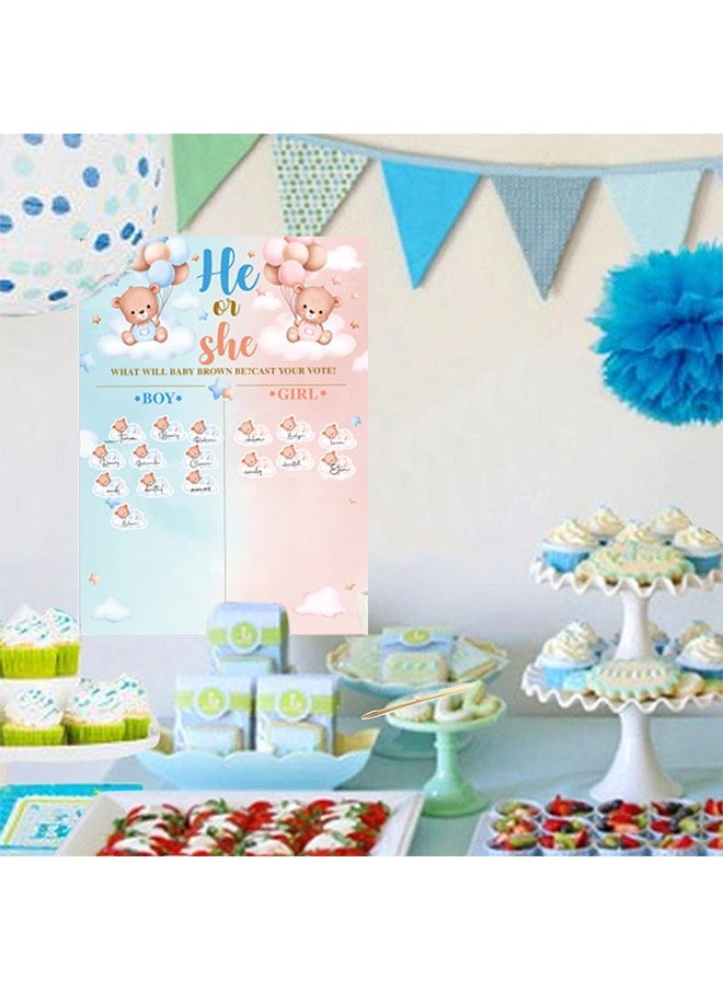 Generic Baby Gender Reveal Board, Party Supplies Kit with Decorations Games Voting Poster Board Stickers, Chalkboard Design  - Image 5