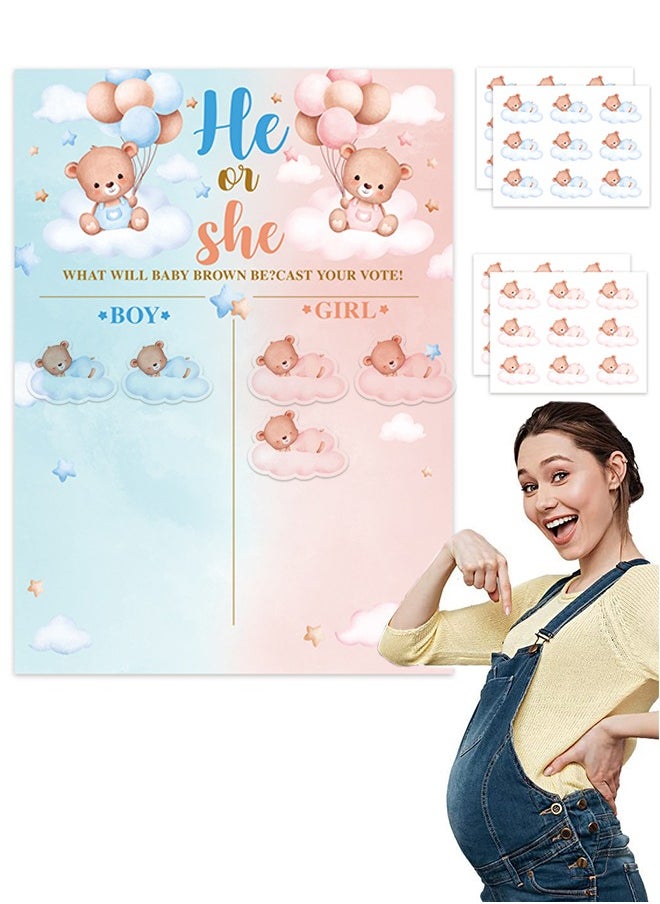 Generic Baby Gender Reveal Board, Party Supplies Kit with Decorations Games Voting Poster Board Stickers, Chalkboard Design  - Image 1