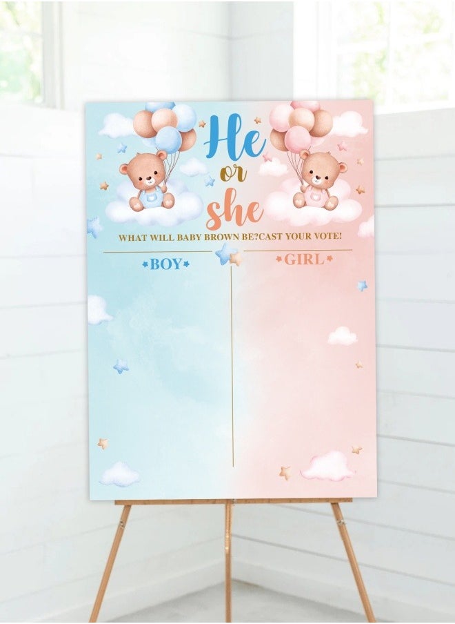Generic Baby Gender Reveal Board, Party Supplies Kit with Decorations Games Voting Poster Board Stickers, Chalkboard Design  - Image 3