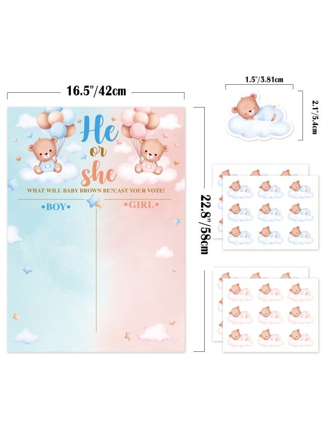 Baby Gender Reveal Board, Party Supplies Kit with Decorations Games Voting Poster Board Stickers, Chalkboard Design