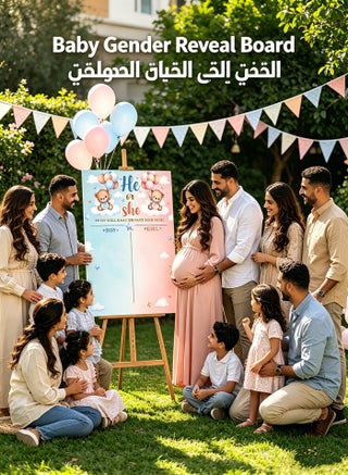 الجنس الرضيع عرض لوحة الاقتراع 58 × 42 سم، تصميم لوحة، 36 ملصقات قصت مسبقًا، له أو لها لعبة الألغاز، حفلة حمام الطفل ديكور & تذكارات لا تنسى للآباء الجدد - view 4