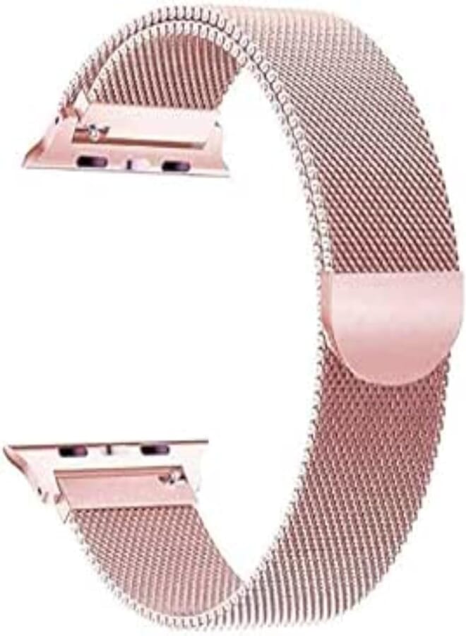 G-Power Stainless Steel Replacement Wrist Band Strap With Magnetic Closure Clasp And High Elasticity Specially For Samsung Galaxy Smart Watches 42/44 Mm - Rose Pink 