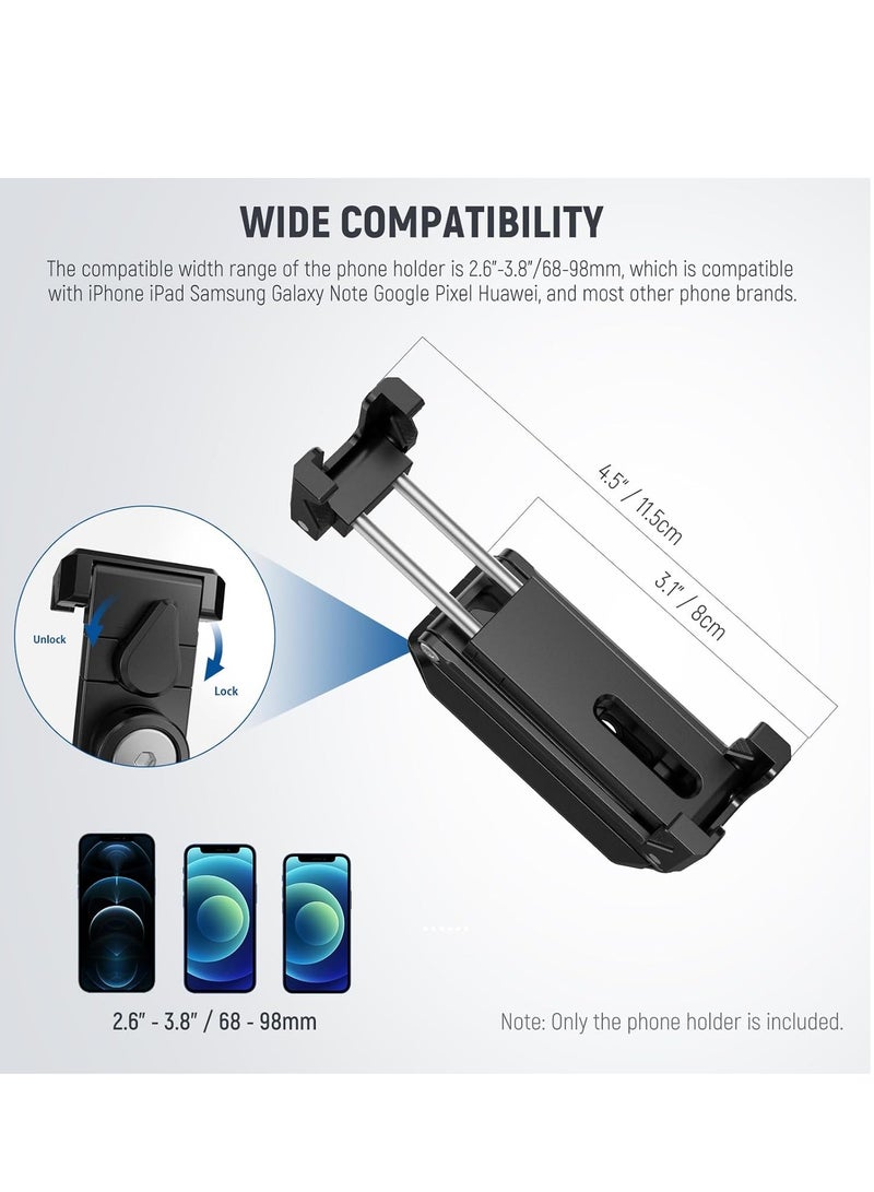 General Phone Tripod Mount with Cold Shoes, Metal Smartphone Tripod Adapter Compatible with iPhone, Multi Angle Tri Fold Cell Phone Holder Desktop Tripod, Handheld Phone Grip for Streaming Vlog SP-04  - Image 5