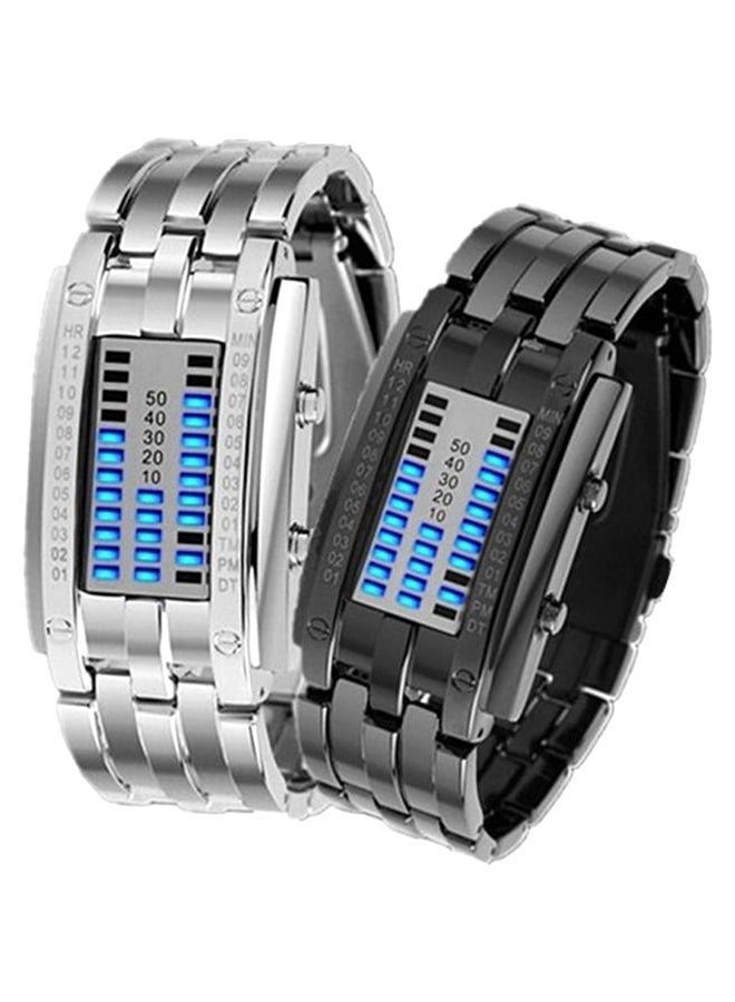 NIBEMINENT Waterproof Stainless Steel ED Electronic Display Watch J3564-7-KM - Image 2