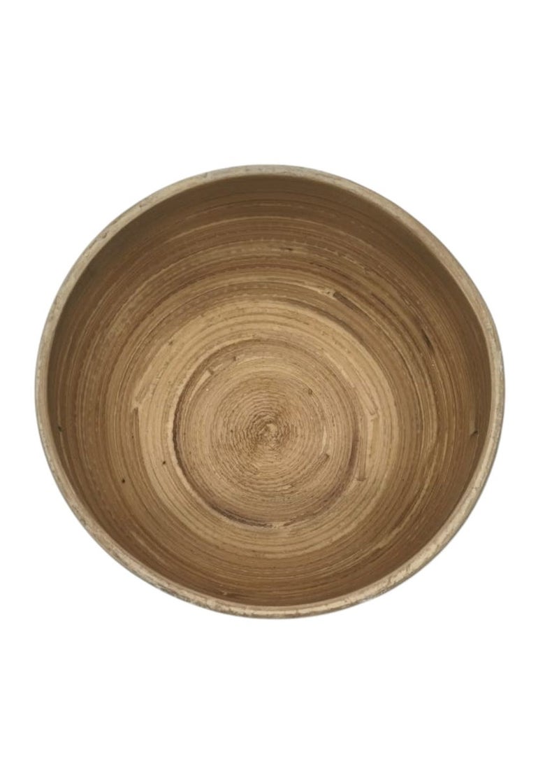 AKDC Modern Bamboo Round Serving Bowl-12cmX6cm-Green&Bamboo - Image 2