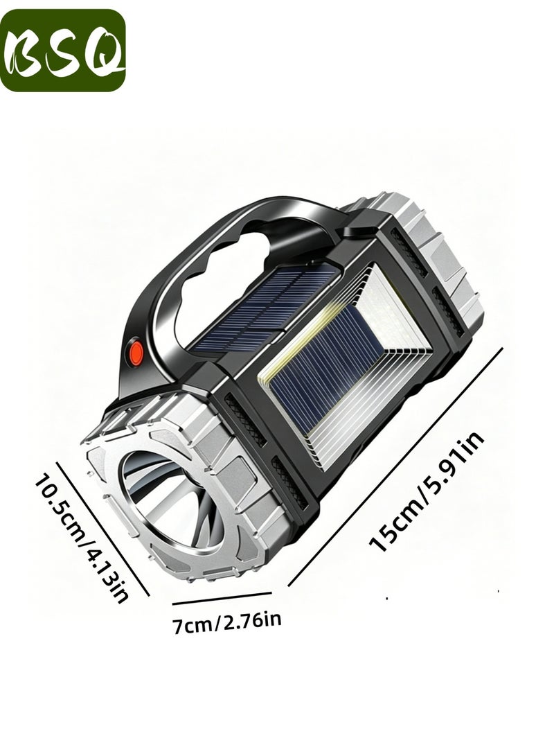 BSQ Solar-Charging Flashlight — Multifunctional LED COB Work Light (Dual Solar & USB Charging) | Waterproof & Dustproof Handheld Spotlight | Ideal for Desert Camping, Off-Road Adventures, Power Outages, and Home Backup Use - Image 2
