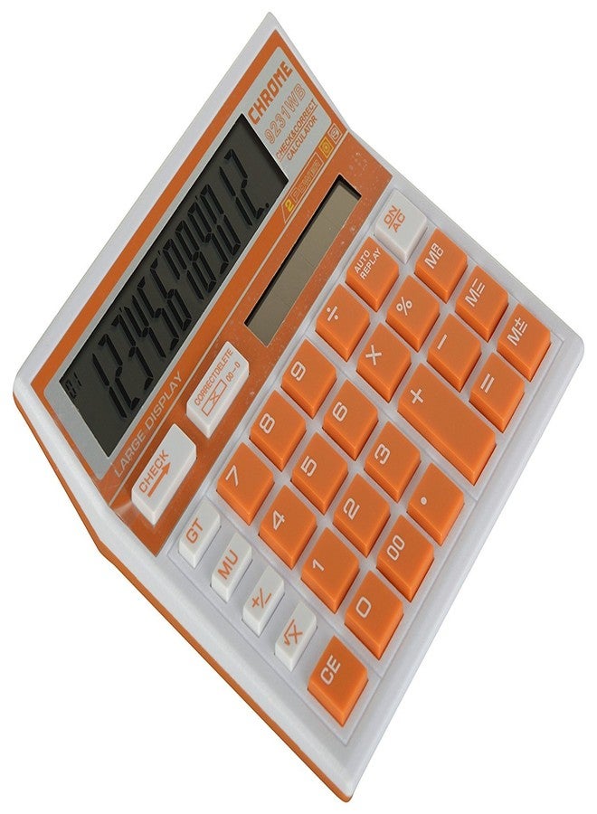 Chrome 9231WB Box -Check & Correct Basic 12 Digits Calculator (Orange) - Image 2