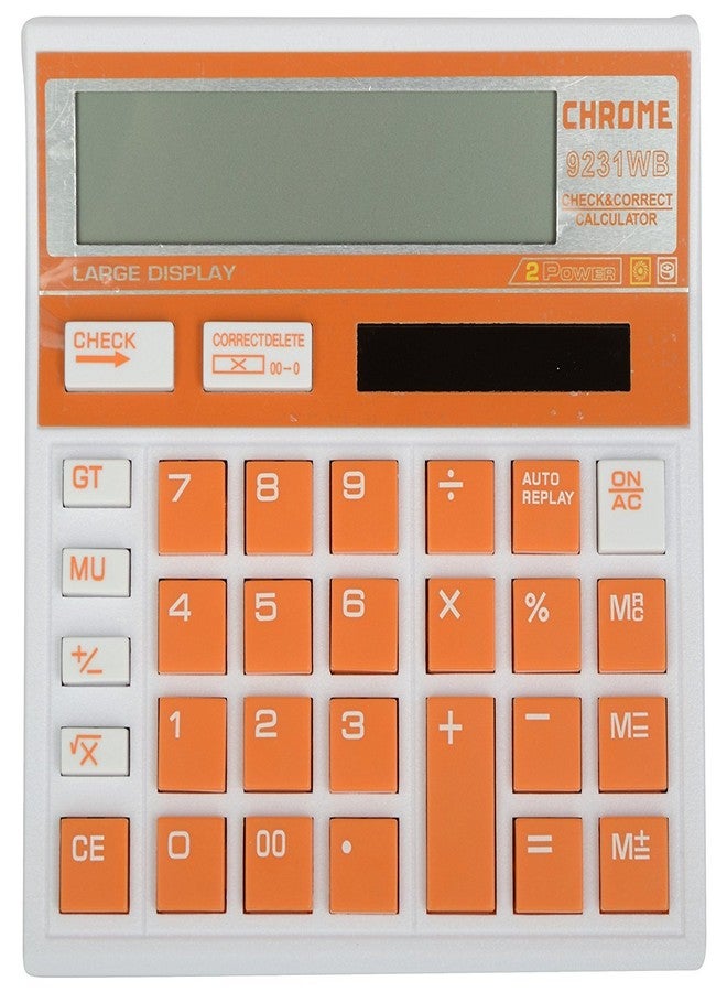 Chrome 9231WB Box -Check & Correct Basic 12 Digits Calculator (Orange) - Image 3
