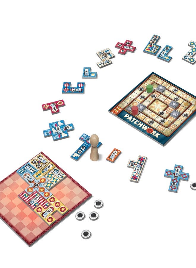 Lookout Patchwork Americana Edition Board Game - A Two-Player Quilting Strategy Game by Uwe Rosenberg! Interactive Puzzle Game for Kids & Adults, Ages 8+, 2 Players, 30 Minute Playtime, Made by Lookout Games - Image 3