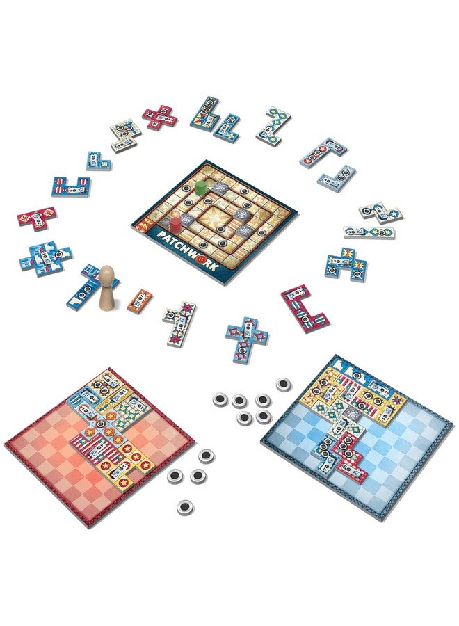 Lookout Patchwork Americana Edition Board Game - A Two-Player Quilting Strategy Game by Uwe Rosenberg! Interactive Puzzle Game for Kids & Adults, Ages 8+, 2 Players, 30 Minute Playtime, Made by Lookout Games - Image 2