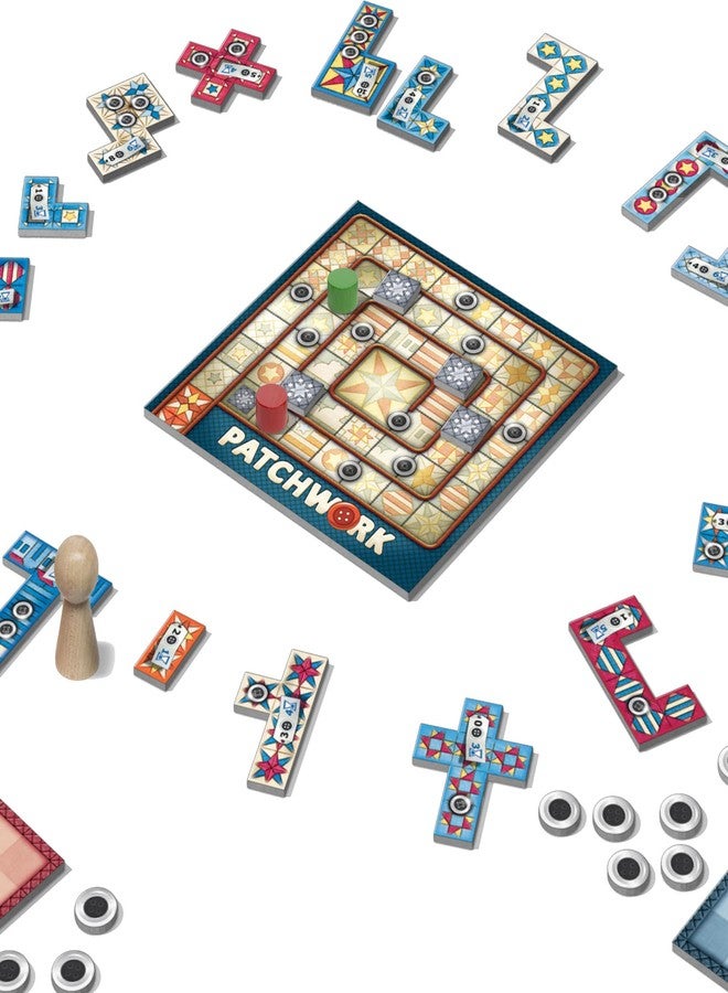 Lookout Patchwork Americana Edition Board Game - A Two-Player Quilting Strategy Game by Uwe Rosenberg! Interactive Puzzle Game for Kids & Adults, Ages 8+, 2 Players, 30 Minute Playtime, Made by Lookout Games - Image 4