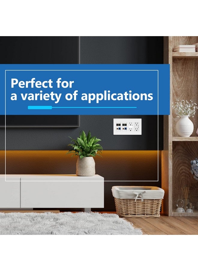 LIDER Matte Finish Quadruple Decorator Switch Cover, Screwless Wall Plate, Mid-Size 4-Gang 4.88" x 8.58", Polycarbonate Thermoplastic, UL Listed, LSWP-34M-W, White - Image 5