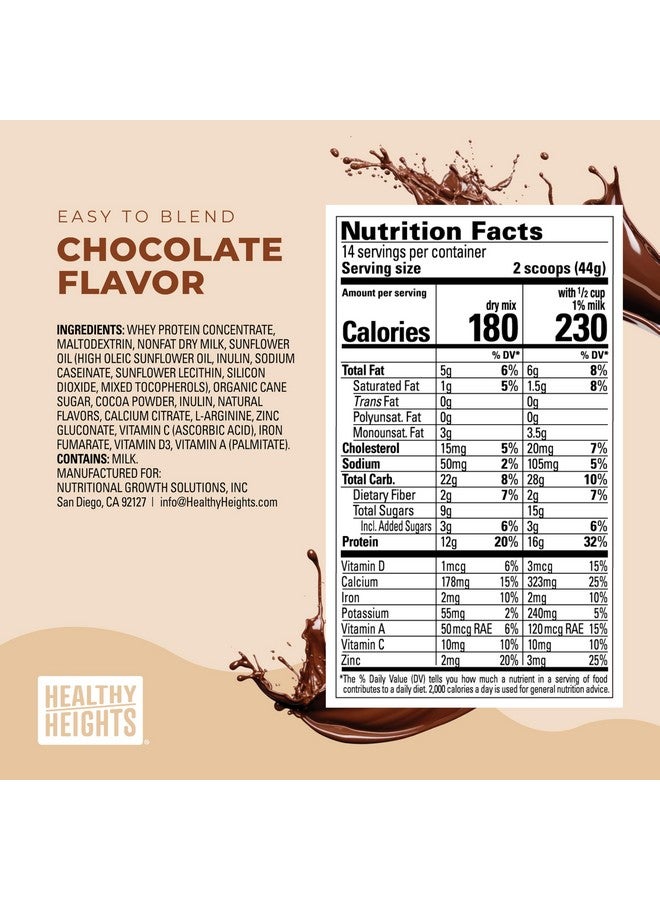Healthy Heights مزيج مشروب البروتين اليومي للأطفال من هيلثي هايتس (شوكولاتة) - ميلك شيك غني بالبروتين للأطفال من سن 3 سنوات فما فوق - Image 5