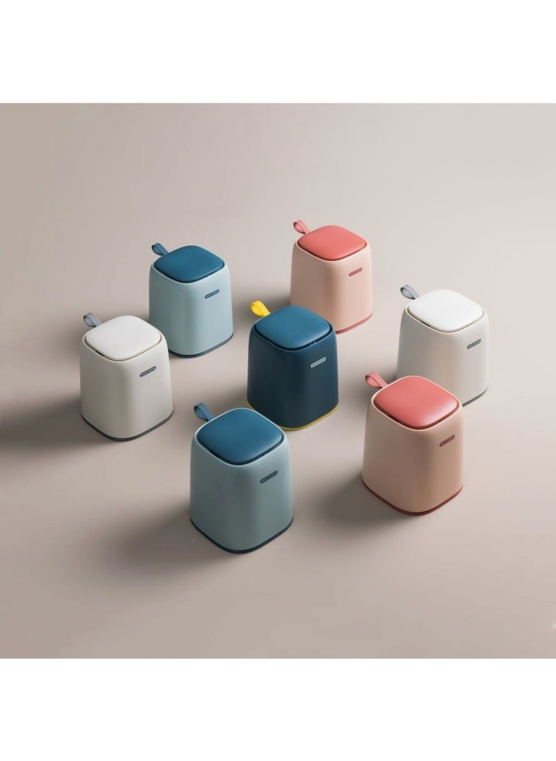 DANUBE HOME - Kitchen Essentials Desktop Trash Can - 1200 ml - Greyish White - 13.8x13.8x16.9 cm - Image 1