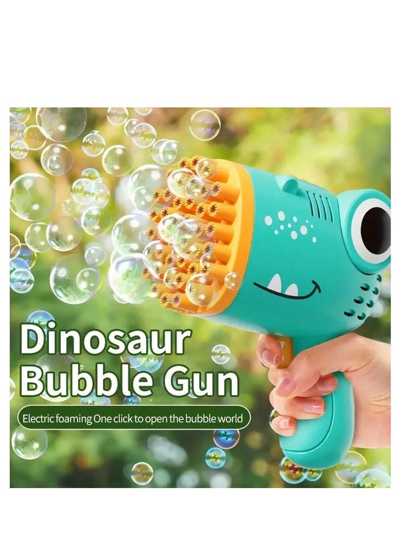 Automatic Dinosaur Bubble Machine, 10 Holes, Boys Girls Party Toy, Wedding Decoration, Summer Outdoor Party (Without Bubble Liquid and Battery, Need to Prepare Yourself) - Image 1