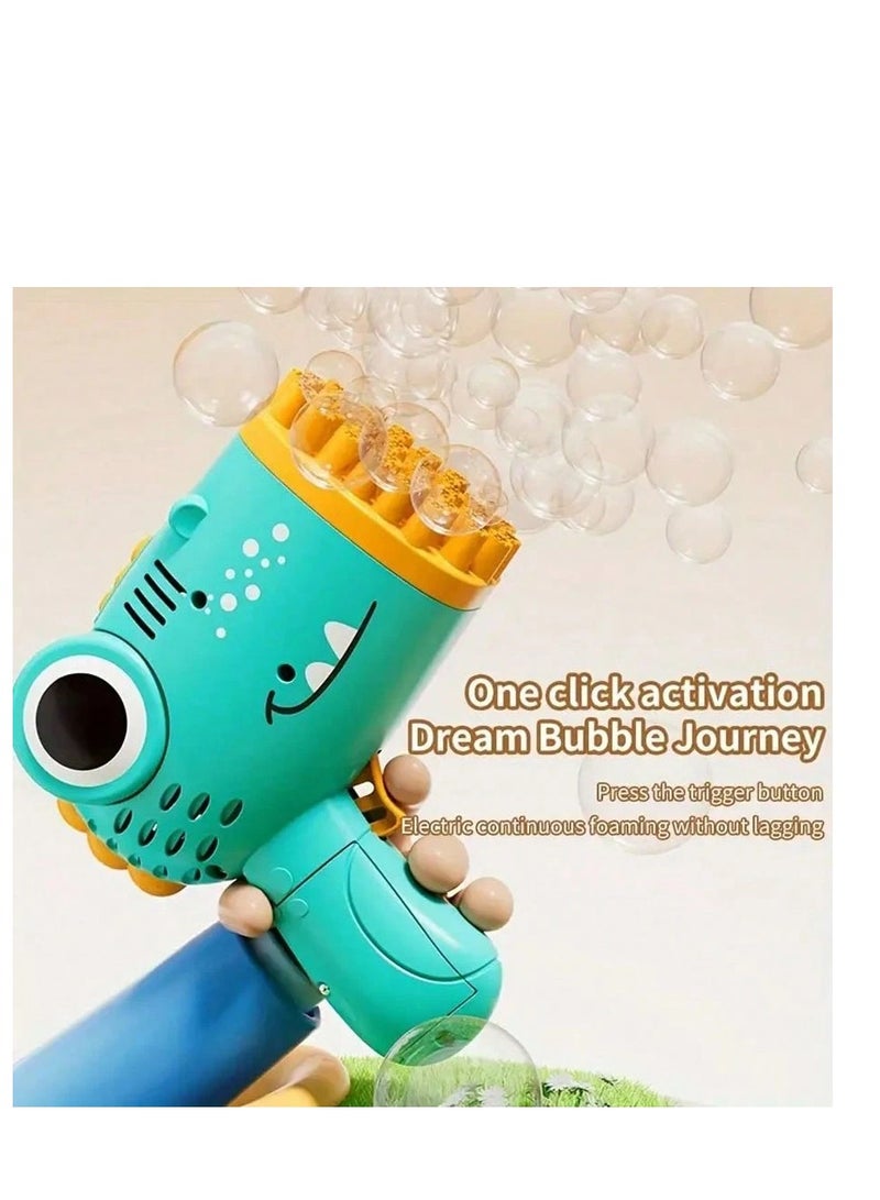 Automatic Dinosaur Bubble Machine, 10 Holes, Boys Girls Party Toy, Wedding Decoration, Summer Outdoor Party (Without Bubble Liquid and Battery, Need to Prepare Yourself) - Image 2