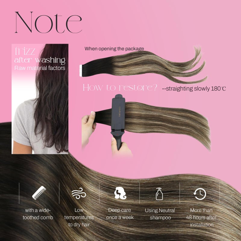 Moresoo Tape in Hair Extensions Human Hair Balayage Off Black to Brown Mix with Blonde Hair Extensions Tape in Real Human Hair Ombre Glue in Extensions Real Hair 20 Inch #1B/3/27 20pcs 50g - Image 5