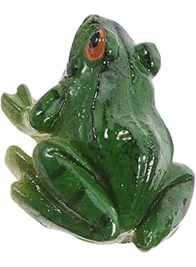 Green Mini Resin Frog Figurine Micro Landscape Garden Sculpture For Home Terrarium Patio Decoration - Image 1