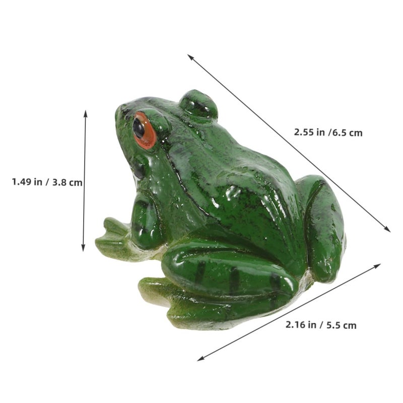 Green Mini Resin Frog Figurine Micro Landscape Garden Sculpture For Home Terrarium Patio Decoration - Image 3