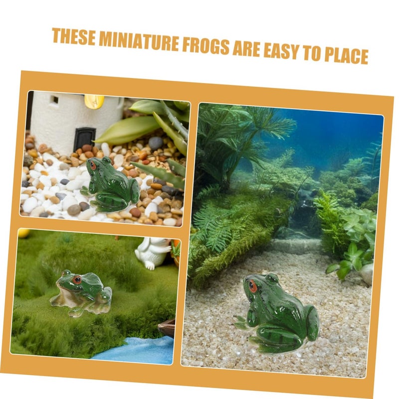 Green Mini Resin Frog Figurine Micro Landscape Garden Sculpture For Home Terrarium Patio Decoration - Image 4