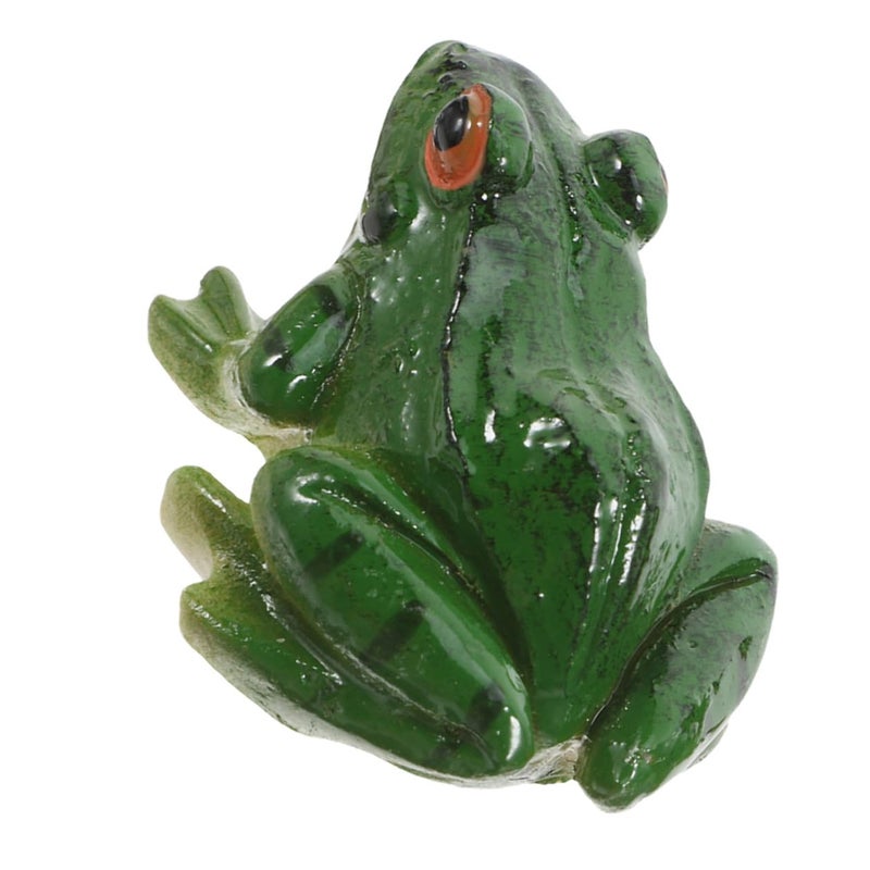 Green Mini Resin Frog Figurine Micro Landscape Garden Sculpture For Home Terrarium Patio Decoration - Image 2