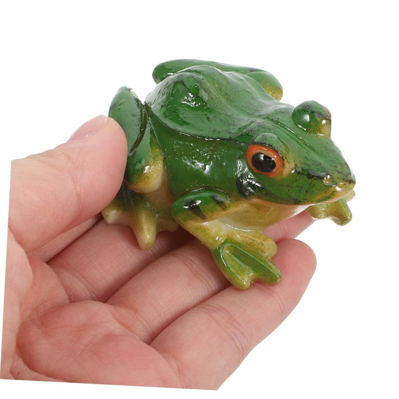 Green Mini Resin Frog Figurine Micro Landscape Garden Sculpture For Home Terrarium Patio Decoration - Image 5