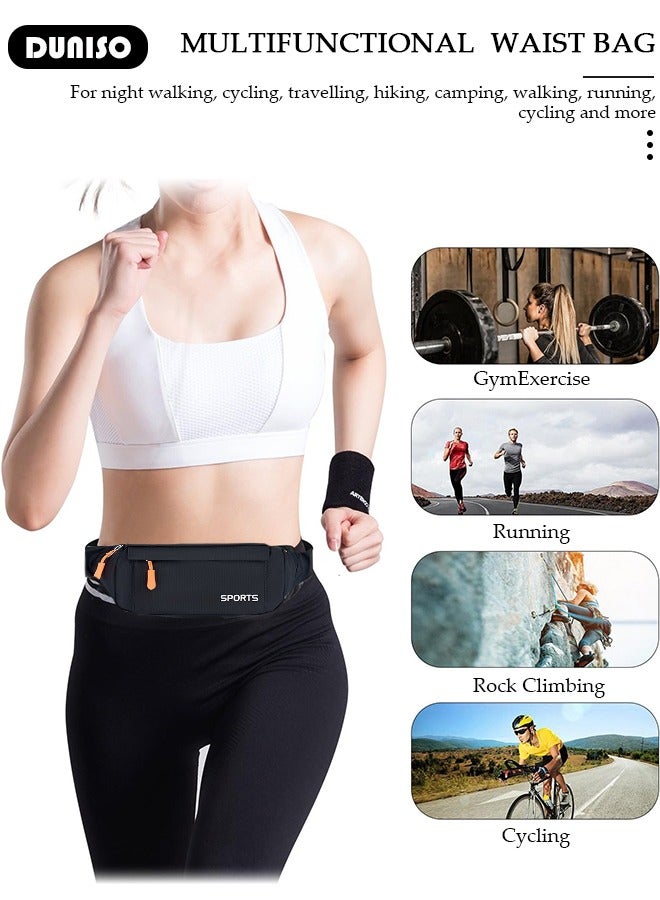 DUNISO Waist Pack for Men Women, Crossbody Waist Bag Pack Belt Bag for Travel Walking Running Hiking Cycling, Pouch Hip Bum Bag Chest Bag with Adjustable Strap For Gym Fitness Workout Travel Work Commuting  - Image 2